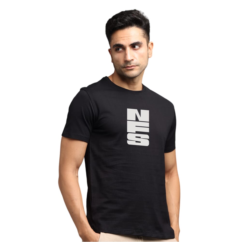 NFS2 Greys&Blues Pima Round neck T-Shirt-Black